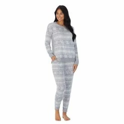 Petite Cuddl DudsĀ® Kangaroo Pocket Pajama Top and Banded Bottom Pajama Pants Sleep Set
