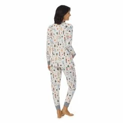 Maternity Cuddl Duds® Velour Fleece V-Neck Pajama Top & Pajama Jogger Pants Sleep Set -Cuddl Duds Clothing Sales 5590673 ALT