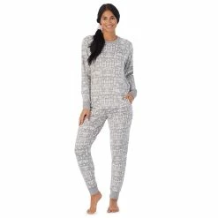 Women's Cuddl Duds 3-pc. Knit Long Sleeve Pajama Top, Banded Bottom Pajama Pants & Scrunchie Set 16 Women's Cuddl Duds 3-pc. Knit Long Sleeve Pajama Top, Banded Bottom Pajama Pants & Scrunchie Set -Cuddl Duds Clothing Sales 5591782 Grey Heather Nordic