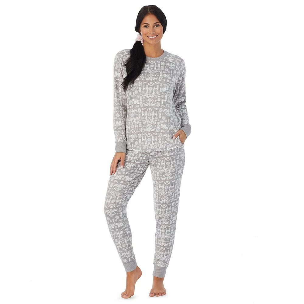 Women's Cuddl Duds 3-pc. Knit Long Sleeve Pajama Top, Banded Bottom Pajama Pants & Scrunchie Set 7 Women's Cuddl Duds 3-pc. Knit Long Sleeve Pajama Top, Banded Bottom Pajama Pants & Scrunchie Set - Image 7