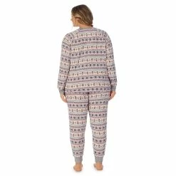 Plus Size Cuddl Duds 3-pc. Knit Long Sleeve Pajama Top, Banded Bottom Pajama Pants & Scrunchie Set -Cuddl Duds Clothing Sales 5591783 ALT