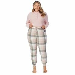 Plus Size Cuddl Duds Fleece Long Sleeve Pajama Top and Banded Bottom Pajama Pants Sleep Set 15 Plus Size Cuddl Duds Fleece Long Sleeve Pajama Top and Banded Bottom Pajama Pants Sleep Set -Cuddl Duds Clothing Sales 5595480 ALT3