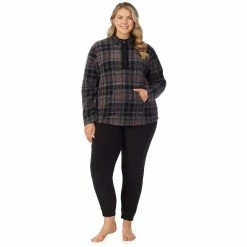 Plus Size Cuddl Duds Fleece Long Sleeve Pajama Top and Banded Bottom Pajama Pants Sleep Set 10 Plus Size Cuddl Duds Fleece Long Sleeve Pajama Top and Banded Bottom Pajama Pants Sleep Set -Cuddl Duds Clothing Sales 5595480 Grey Oatmeal Plaid