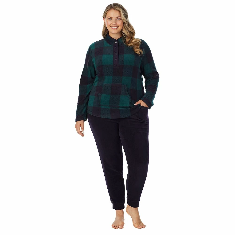 Plus Size Cuddl Duds Fleece Long Sleeve Pajama Top and Banded Bottom Pajama Pants Sleep Set 4 Plus Size Cuddl Duds Fleece Long Sleeve Pajama Top and Banded Bottom Pajama Pants Sleep Set - Image 4