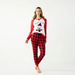 Women's Jammies For Your Families® Beary Cool "Mama Bear" Pajama Set by Cuddl Duds® -Cuddl Duds Clothing Sales 5601144 ALT2