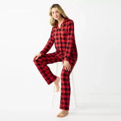 Petite Jammies For Your FamiliesĀ® Beary Cool Buffalo Check Pajama Set by Cuddl DudsĀ®