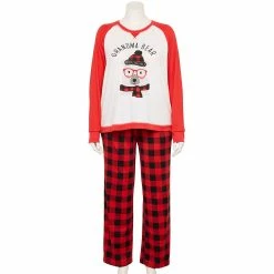 Plus Size Jammies For Your Families® Beary Cool Cozy "Grandma Bear" Pajama Set by Cuddl Duds® -Cuddl Duds Clothing Sales 5601560 ALT2