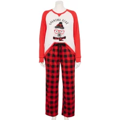 Plus Size Jammies For Your Families® Beary Cool Cozy "Grandma Bear" Pajama Set by Cuddl Duds® -Cuddl Duds Clothing Sales 5601560 ALT4