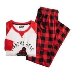 Women's Jammies For Your Families® Beary Cool "Grandma Bear" Pajama Set by Cuddl Duds® -Cuddl Duds Clothing Sales 5601561 ALT5
