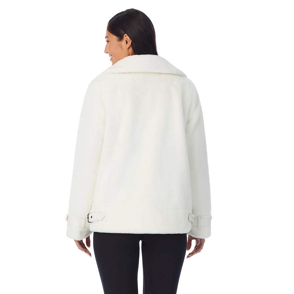 Women's Cuddl Duds Fleece Faux-Fur Moto Jacket 4 Women's Cuddl Duds Fleece Faux-Fur Moto Jacket - Image 4