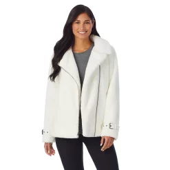 Women's Cuddl Duds Fleece Faux-Fur Moto Jacket 14 Women's Cuddl Duds Fleece Faux-Fur Moto Jacket -Cuddl Duds Clothing Sales 5624948 ALT3