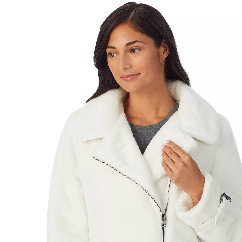 Women's Cuddl Duds Fleece Faux-Fur Moto Jacket 8 Women's Cuddl Duds Fleece Faux-Fur Moto Jacket - Image 8