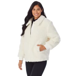 Women's Cuddl Duds Sherpa Bomber Jacket -Cuddl Duds Clothing Sales 5624950 ALT2