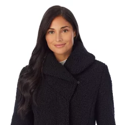 Women's Cuddl Duds Curly Sherpa Shawl-Collar Coat -Cuddl Duds Clothing Sales 5624951 ALT3
