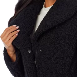 Women's Cuddl Duds Curly Sherpa Shawl-Collar Coat -Cuddl Duds Clothing Sales 5624951 ALT6