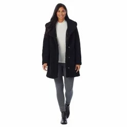 Women's Cuddl Duds Curly Sherpa Shawl-Collar Coat -Cuddl Duds Clothing Sales 5624951 ALT7