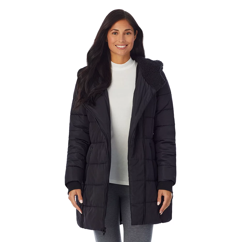 Women's Cuddl Duds Long Hooded Puffer Coat 6 Women's Cuddl Duds Long Hooded Puffer Coat - Image 6