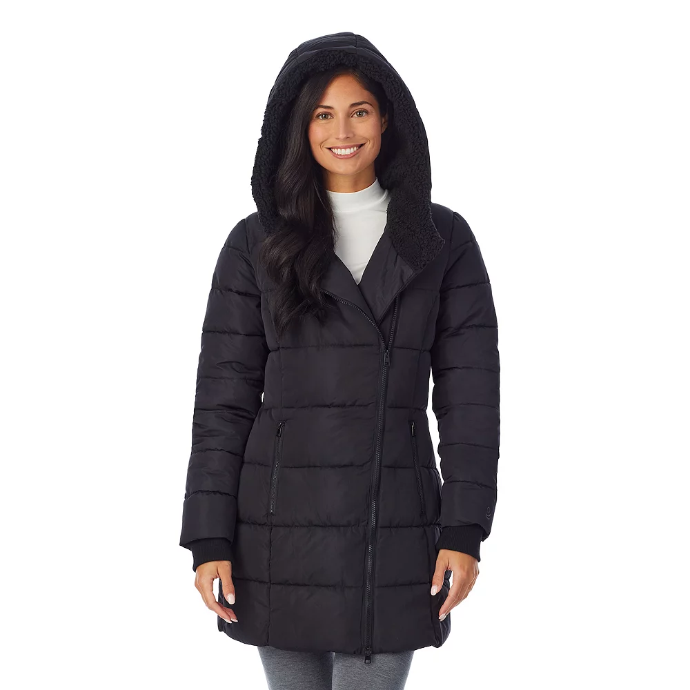 Women's Cuddl Duds Long Hooded Puffer Coat 7 Women's Cuddl Duds Long Hooded Puffer Coat - Image 7