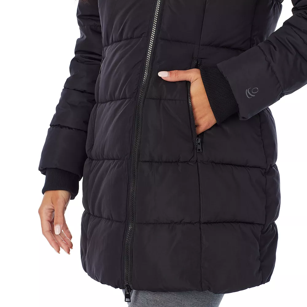 Women's Cuddl Duds Long Hooded Puffer Coat 10 Women's Cuddl Duds Long Hooded Puffer Coat - Image 10