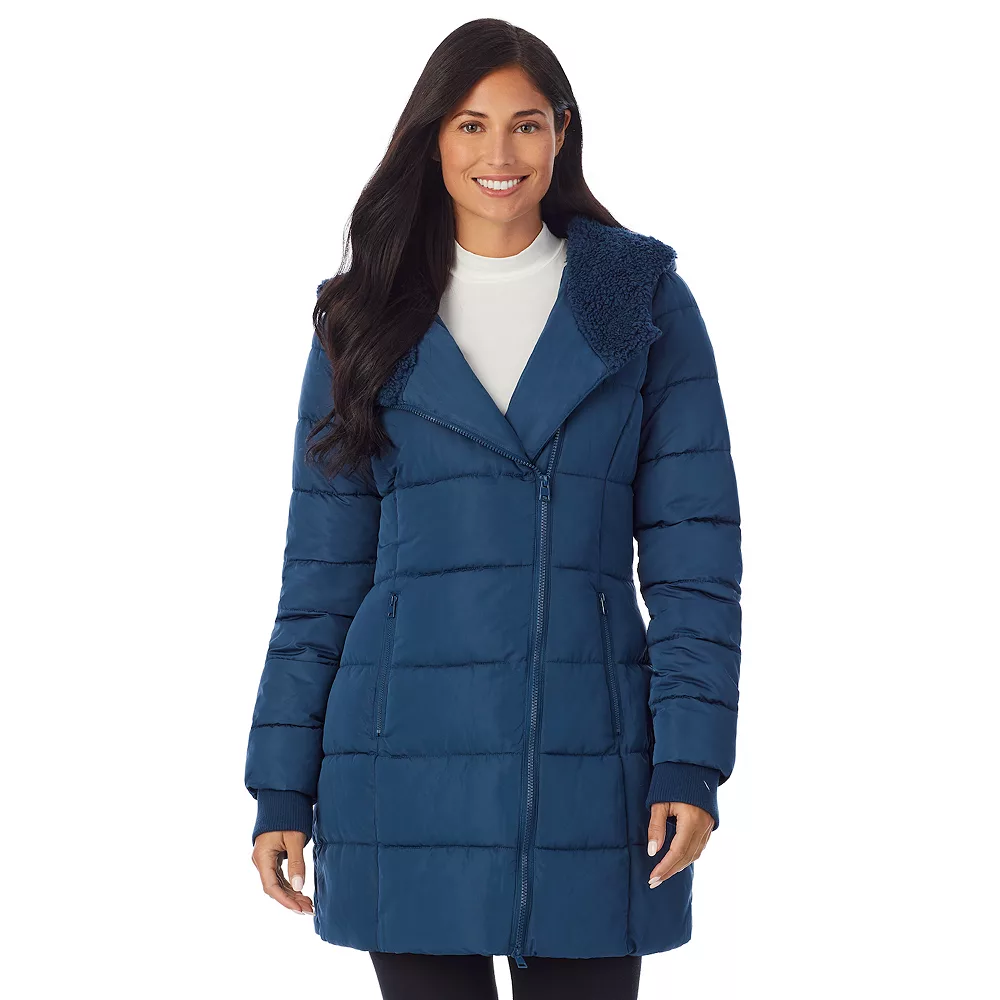 Women's Cuddl Duds Long Hooded Puffer Coat 4 Women's Cuddl Duds Long Hooded Puffer Coat - Image 4