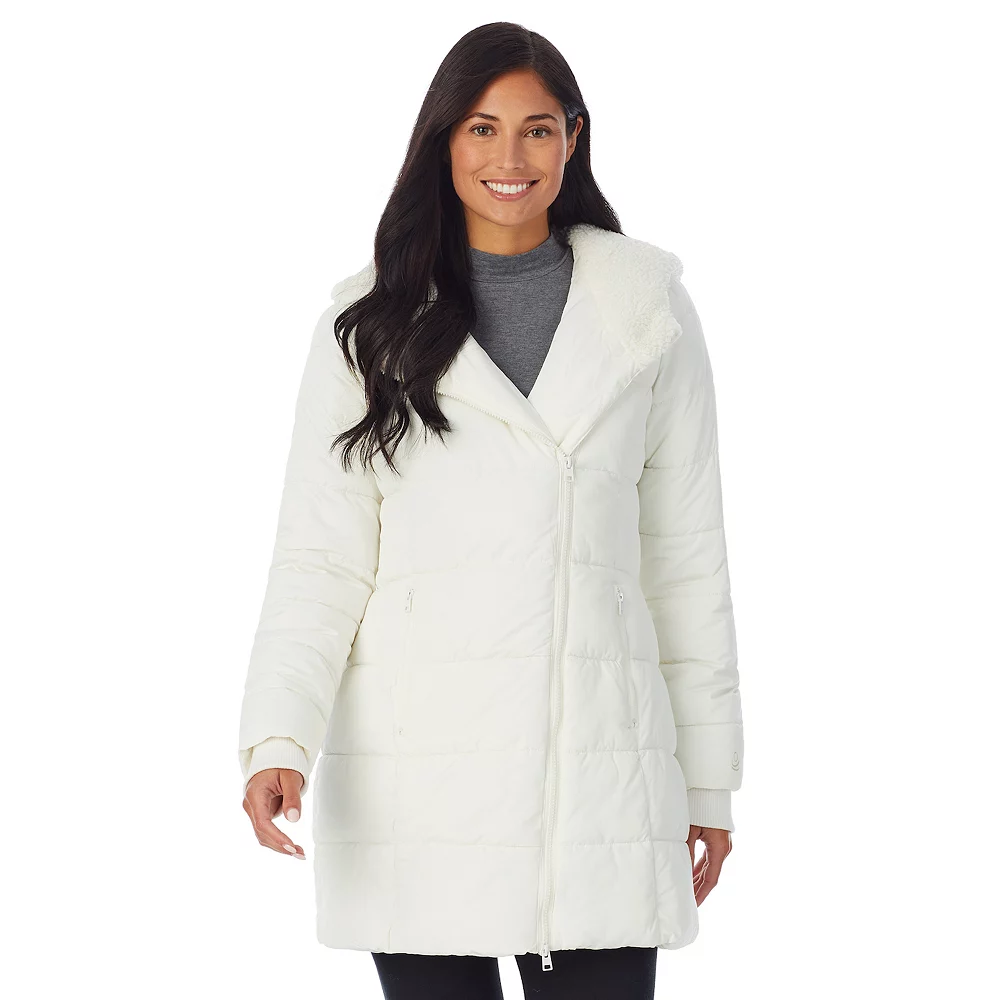 Women's Cuddl Duds Long Hooded Puffer Coat 1 Women's Cuddl Duds Long Hooded Puffer Coat