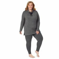 Plus Size Cuddl Duds® Ultra Cozy Long Sleeve Cowlneck Tunic Top -Cuddl Duds Clothing Sales 5667026 ALT2