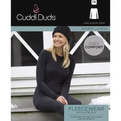 Plus Size Cuddl Duds® Fleecewear with Stretch Long Sleeve Crewneck Top -Cuddl Duds Clothing Sales 5667779 ALT98