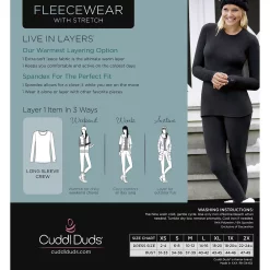 Plus Size Cuddl Duds® Fleecewear with Stretch Long Sleeve Crewneck Top -Cuddl Duds Clothing Sales 5667779 ALT99