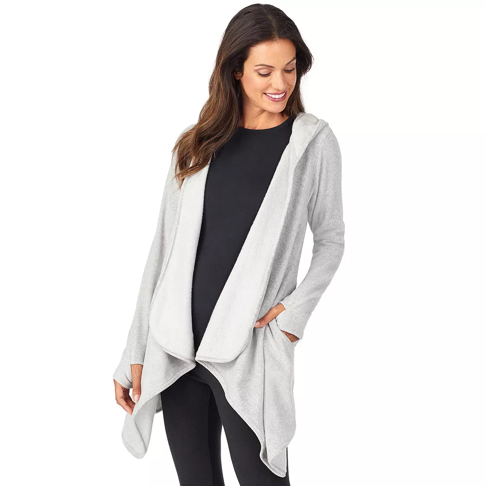 Women's Cuddl Duds® Fleecewear with Stretch Long Sleeve Hooded Wrap 4 Women's Cuddl Duds® Fleecewear with Stretch Long Sleeve Hooded Wrap - Image 4