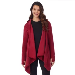 Women's Cuddl Duds® Fleecewear with Stretch Long Sleeve Hooded Wrap 14 Women's Cuddl Duds® Fleecewear with Stretch Long Sleeve Hooded Wrap -Cuddl Duds Clothing Sales 5668398 Rhubarb