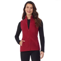 Women's Cuddl Duds® Fleecewear with Stretch Full Zippered Vest -Cuddl Duds Clothing Sales 5668404 Rhubarb