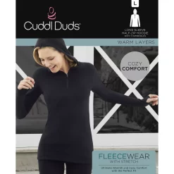 Women's Cuddl Duds® Fleecewear with Stretch Long Sleeve Half Zip Hoodie -Cuddl Duds Clothing Sales 5668416 ALT98