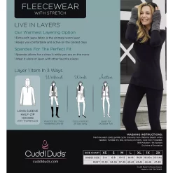 Women's Cuddl Duds® Fleecewear with Stretch Long Sleeve Half Zip Hoodie -Cuddl Duds Clothing Sales 5668416 ALT99