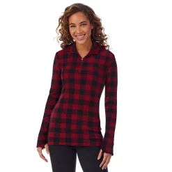 Women's Cuddl Duds® Fleecewear with Stretch Long Sleeve Half Zip Hoodie