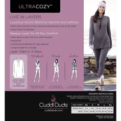 Women's Cuddl Duds® Ultra Cozy Long Sleeve Cowlneck Tunic Top -Cuddl Duds Clothing Sales 5669135 ALT99