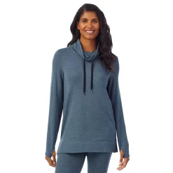 Women's Cuddl Duds® Ultra Cozy Long Sleeve Cowlneck Tunic Top -Cuddl Duds Clothing Sales 5669135 Cloud Blue Heather
