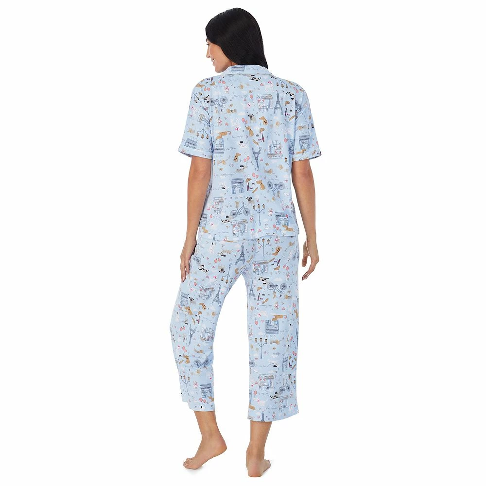 Women's Cuddl Duds® Cozy Short Sleeve Pajama Shirt & Wide Leg Cropped Pajama Pants Sleep Set 6 Women's Cuddl Duds® Cozy Short Sleeve Pajama Shirt & Wide Leg Cropped Pajama Pants Sleep Set - Image 6