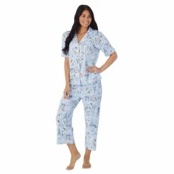 Women's Cuddl Duds® Cozy Short Sleeve Pajama Shirt & Wide Leg Cropped Pajama Pants Sleep Set 15 Women's Cuddl Duds® Cozy Short Sleeve Pajama Shirt & Wide Leg Cropped Pajama Pants Sleep Set -Cuddl Duds Clothing Sales 5669593 ALT2