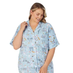 Plus Size Cuddl Duds® Cozy Short Sleeve Pajama Shirt & Wide Leg Cropped Pajama Pants Sleep Set 16 Plus Size Cuddl Duds® Cozy Short Sleeve Pajama Shirt & Wide Leg Cropped Pajama Pants Sleep Set -Cuddl Duds Clothing Sales 5669596 ALT3