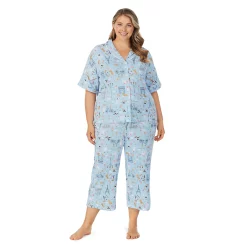 Plus Size Cuddl Duds® Cozy Short Sleeve Pajama Shirt & Wide Leg Cropped Pajama Pants Sleep Set 12 Plus Size Cuddl Duds® Cozy Short Sleeve Pajama Shirt & Wide Leg Cropped Pajama Pants Sleep Set -Cuddl Duds Clothing Sales 5669596 French Blue Paris