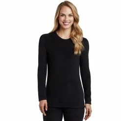 Women's Cuddl Duds® Fleecewear with Stretch Long Sleeve Crewneck Top 16 Women's Cuddl Duds® Fleecewear with Stretch Long Sleeve Crewneck Top -Cuddl Duds Clothing Sales 5670493 Black
