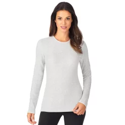 Women's Cuddl Duds® Fleecewear with Stretch Long Sleeve Crewneck Top 21 Women's Cuddl Duds® Fleecewear with Stretch Long Sleeve Crewneck Top -Cuddl Duds Clothing Sales 5670493 Lt Grey Heather