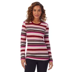 Women's Cuddl Duds® Fleecewear with Stretch Long Sleeve Crewneck Top 13 Women's Cuddl Duds® Fleecewear with Stretch Long Sleeve Crewneck Top -Cuddl Duds Clothing Sales 5670493 Multistripe