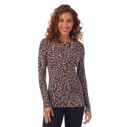 Women's Cuddl Duds® Softwear with Stretch Long Sleeve Crewneck Top -Cuddl Duds Clothing Sales 5671441 Animal