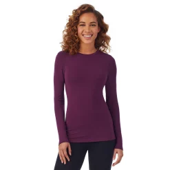 Women's Cuddl Duds® Softwear with Stretch Long Sleeve Crewneck Top -Cuddl Duds Clothing Sales 5671441 Grape