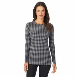Women's Cuddl Duds® Softwear with Stretch Long Sleeve Crewneck Top -Cuddl Duds Clothing Sales 5671441 Tonal Buffalo