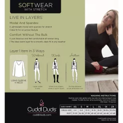 Women's Cuddl Duds® Softwear with Stretch Long Sleeve V-Neck Top -Cuddl Duds Clothing Sales 5671463 ALT99