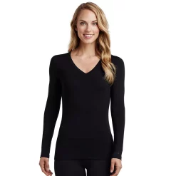 Women's Cuddl Duds® Softwear with Stretch Long Sleeve V-Neck Top