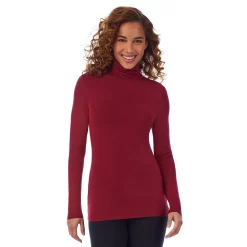 Women's Cuddl Duds® Softwear With Stretch Long Sleeve Turtleneck -Cuddl Duds Clothing Sales 5671465 Rhubarb