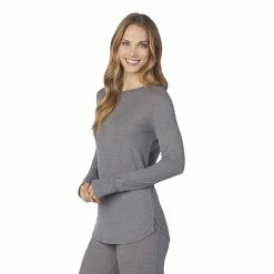 Women's Cuddl Duds® Long Sleeve Crewneck Stretch Thermal Top -Cuddl Duds Clothing Sales 5673066 ALT2